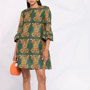 La DoubleJ 24/7 Dress wool Cady Tiger Tile Print